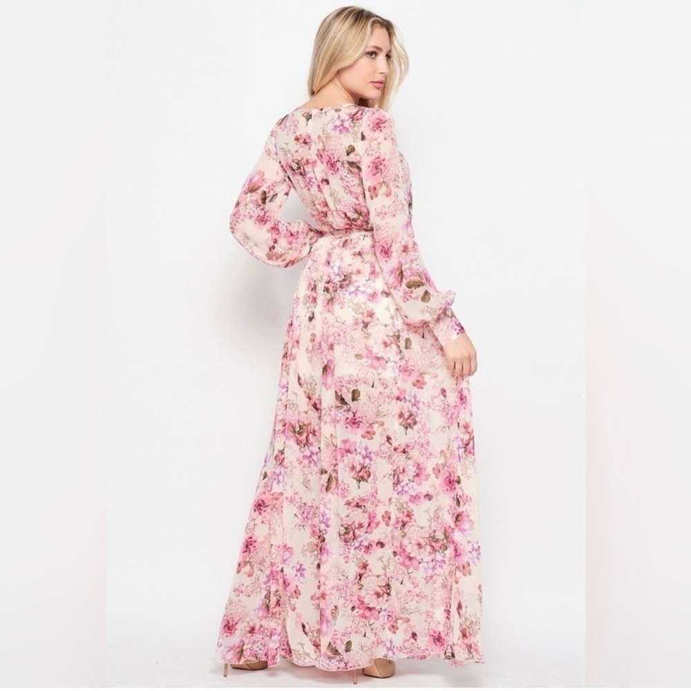 NWT Floral Pink Maxi Dress - Picture 3 of 4